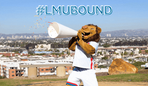 Iggy on the bluff with a blow horn, confetti is coming out of it and the sign on the top of the image reads 